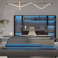 Bureau de direction en forme de L en MDF minimaliste italien avec hauteur réglable - Ensemble de mobilier commercial modulaire moderne
