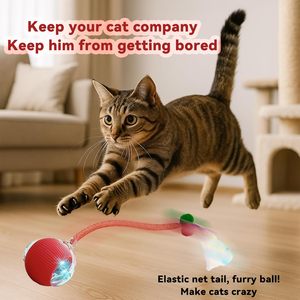 Interactive Cat <b>Ball</b> Toy Automatic Rolling <b>Ball</b> with Tail Rechargeable Smart Pet Interactive Toy Intelligent Mouse for Cat - Product Image 2