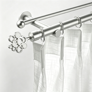 <span class=keywords><strong>Tringle</strong></span> à rideaux courbée ZSTARR pour fenêtre en <span class=keywords><strong>baie</strong></span>, pliable sur mesure - Product Image 2
