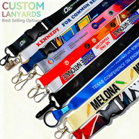 Cordón de poliéster original de fábrica al por mayor para regalo promocional, con logotipo creativo personalizado, para tarjetas de identificación, llavero y soporte de tarjeta de identificación con clip retráctil.