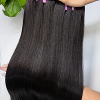 Extensiones de Cabello Humano Virgen Camboyano Liso Natural de Alta Calidad, Brillante, Suave, Negro Natural, Grado 10A para Negocios de Salón