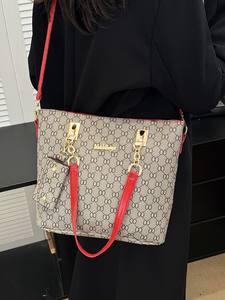 Ensemble de six sacs à main décontractés en PU pour femmes, durables, à motif serpent géométrique, multifonctionnels pour usage quotidien en extérieur - Product Image 3