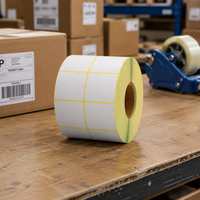 Étiquette thermique directe jaune 100x75mm pour emballage