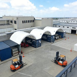Dış Mekan Hızlı Kurulum Konteyner Barınağı PVC Sivri Çatılı Ağır Hizmet Tipi Tente, Nakliye Konteyneri Depolaması İçin - Product Image 6