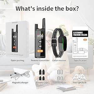 <span class=keywords><strong>Collar</strong></span> de Adiestramiento Eléctrico para Perros, Control Remoto Walkie Talkie, Control Automático de Ladridos, Funciones de Vibración y Descarga, Recargable, Impermeable IPX7 - Product Image 6