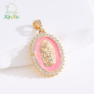 Colgante <span class=keywords><strong>de</strong></span> Cobre con Zirconia y Esmalte <span class=keywords><strong>de</strong></span> Estilo Cristiano Religioso Multicolor <span class=keywords><strong>de</strong></span> Concha Marina <span class=keywords><strong>de</strong></span> la <span class=keywords><strong>Virgen</strong></span> <span class=keywords><strong>de</strong></span> Guadalupe para Niños - Product Image 2
