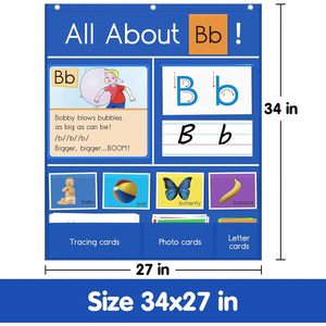 Tablero de Letras con Bolsillos para Actividades de Aprendizaje, para Niños de 4 a 6 Años, Tarjetas Educativas de Cartón - Product Image 3