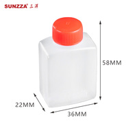 Bouteille de sauce soja jetable Sunzza Package Special 6/1530/48 ml, mini récipient à sauce avec bouchon rouge, bouteille en plastique carrée