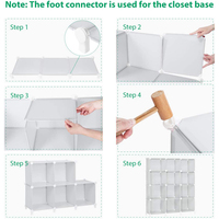 Étagère de rangement modulaire 12 cubes pour livres et objets, organisateur de placard en plastique