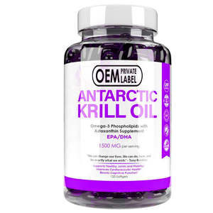 Capsules d'huile de krill en gélules molles OEM ODM 1250 mg Oméga 3 EPA DHA Astaxanthine Soutien articulaire Santé cérébrale Adulte - Product Image 1