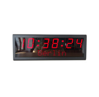 Reloj de pared digital IP de 2.3 pulgadas y 6 dígitos para decoración del hogar, alimentación por Ethernet, sincronización de red, reinicio automático de horario de verano