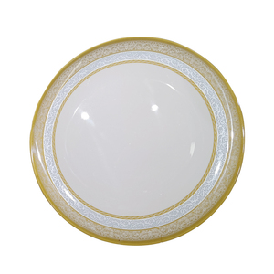 Venta caliente a granel respetuoso con el medio ambiente diseño de flores doradas agradable plato de melamina redondo de 8 pulgadas vajilla para uso en hoteles o alimentos - Product Image 3
