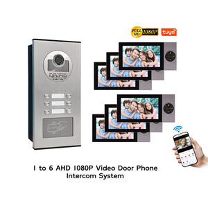 ระบบวิดีโออินเตอร์คอมแบบใช้สายที่เชื่อถือได้สำหรับความปลอดภัยภายในบ้าน รองรับ 6 หน่วย ความละเอียด 1080P มองเห็นในเวลากลางคืน ใช้งานร่วมกับแอป Tuya หน้าจอสัมผัส 7 นิ้ว - Product Image 1