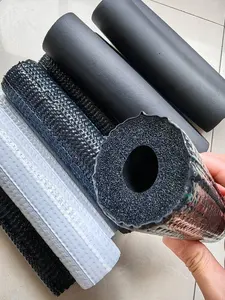 Rubber Insulation Flexible Foam Pipe With Vinyl Film Elastomeric Foam Pipe With Polymer Sleeve For Solar System