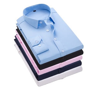 <span class=keywords><strong>Camisa</strong></span> de <span class=keywords><strong>Traje</strong></span> Entallada de Manga Corta/Larga para Hombre, Estilo Formal de Negocios, Color Blanco, <span class=keywords><strong>Azul</strong></span> <span class=keywords><strong>y</strong></span> Negro, para Primavera, Verano <span class=keywords><strong>y</strong></span> Otoño - Product Image 1