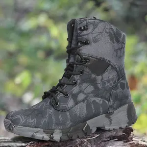 Hete Verkoop Duurzame Camouflage Waterdichte Veiligheidslaarzen Tactische Laarzen Armee Schoenen Voor Mannen