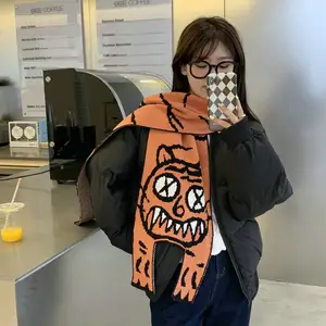 Wholesale Cute Little Tiger Knitted Wool Shawl Student Warm Neck Fashion Creative Scarf