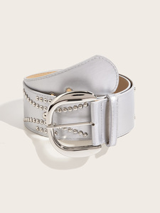 <span class=keywords><strong>Ceinture</strong></span> large <span class=keywords><strong>argentée</strong></span> tendance Y2K pour <span class=keywords><strong>femme</strong></span>, accessoire de mode urbaine pour <span class=keywords><strong>femme</strong></span> - Product Image 4