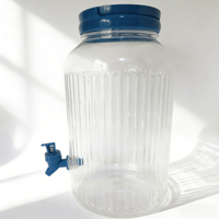 Pompe Distributrice Personnalisée avec Logo Imprimé, en Plastique PET de Qualité Alimentaire, Grande Capacité, pour Eau et Boissons, avec Robinet