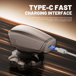 Máy cạo râu đầu có thể tháo rời Cạo râu khô/ướt cho nam giới Bộ dụng cụ chải chuốt dao cạo điện không thấm nước có màn hình LED và loại C - Product Image 2