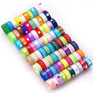 Colorful Pattern Dots Printed Gross Grain Grosgrain Ribbon