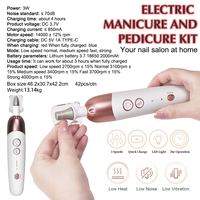 Kit Professionnel Manucure et Pédicure 8-en-1 sans Fil, Outils de Pédicure, Ponceuse Électrique pour Ongles 5 Vitesses