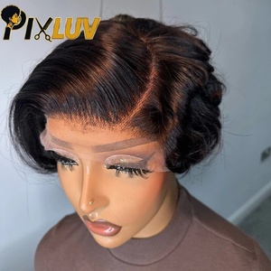 Pelucas al por mayor de <span class=keywords><strong>cabello</strong></span> humano, peluca de corte pixie con encaje frontal, <span class=keywords><strong>cabello</strong></span> virgen, bob <span class=keywords><strong>corto</strong></span> <span class=keywords><strong>ondulado</strong></span> para mujeres negras, peluca frontal de encaje 100% <span class=keywords><strong>cabello</strong></span> humano - Product Image 3