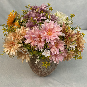 Fleurs artificielles Yiyi, chrysanthèmes queue de phénix, 30cm-100cm, fleurs en soie, décoration de mariage et de maison - Product Image 1