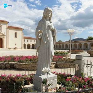 تمثال مريم العذراء من الرخام بتصميم أوروبي يدوي الصنع لحدائق ومراكز ميديوجوري الكاثوليكية - Product Image 3