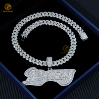 Chaîne en diamant glacé 8mm 10mm 12mm à broches Miami Moissanite chaîne à maillons cubains et pendentif mémoire Photo pour hommes rappeur