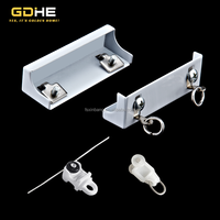 Rail de rideau double en alliage d'aluminium durable avec curseur et embout, 6 cm de large, pour rideau à plis en S