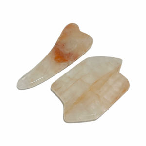 Pierre naturelle gemme couleur jaune forme spéciale visage beauté gua sha masseur pour les yeux et le visage - Product Image 2