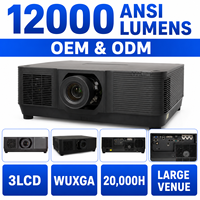 Projecteur professionnel pour grandes salles, 12000 lumens ANSI, projecteur laser 3LCD WUXGA, OEM ODM