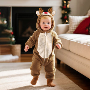 Combinaison pour bébé en forme <span class=keywords><strong>de</strong></span> <span class=keywords><strong>renne</strong></span> <span class=keywords><strong>de</strong></span> Noël TONWHAR pour l'automne et l'hiver, combinaison en tricot pour tout-petits - Product Image 1