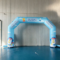 Arche de course gonflable noire personnalisée, directement de l'usine, avec logo, pour la ligne de départ/arrivée de ligue de football, publicité et décoration d'événements