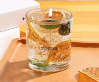 Individuelle Luxus-Heimdekoration Klare Transparente Gelwachs-Kerzen im Glasbecher mit Soja-Aroma
