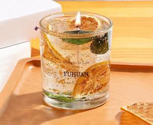 Decorazione per la casa di lusso su misura trasparente <span class=keywords><strong>candele</strong></span> di cera <span class=keywords><strong>Gel</strong></span> trasparente tazza di vetro aromaterapia <span class=keywords><strong>candele</strong></span> profumate di soia - Product Image 2