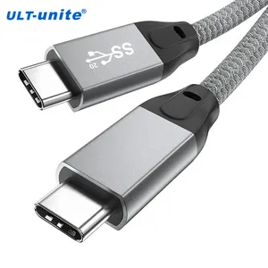 ULT-unite 0.5m 1m 1.5m 2m 3m 20Gbps 100W Charge rapide Téléphone portable Ordinateur portable USB 3.2 Gen 2x2 Type C à Type C Câble