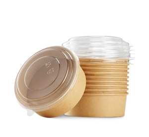 Seau d'emballage alimentaire jetable en papier kraft PE écologique et imperméable, compatible micro-ondes, 8oz/12oz/16oz/18oz/24oz/25oz - Product Image 6