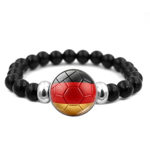 Bracelet unisexe en perles de verre soufflé et pierres naturelles, motif drapeau national et football, élastique à pression, <span class=keywords><strong>pour</strong></span> <span class=keywords><strong>homme</strong></span>, collection 2026 - Product Image 6