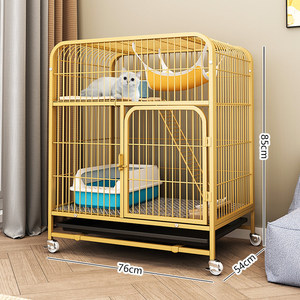 Rumah Kucing Logam Ukuran Besar yang Dapat Disesuaikan (OEM/ODM), Berbagai Model Kandang Kucing Indoor dengan Roda dan Baki - Product Image 5