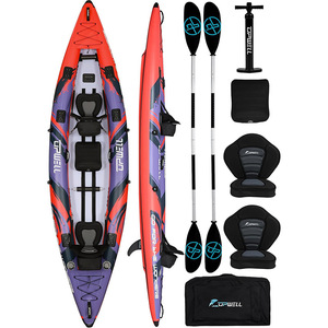 Kayak inflable Upwell de 3.68 m, bote de pesca individual con bomba y asiento incluidos. - Product Image 1