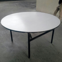 Mesa de Comedor Plegable para Exteriores, de Metal y PVC, Económica, Resistente y Ecológica, Ideal para Restaurantes, Banquetes, Hoteles y Fiestas
