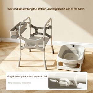 Table à langer pliable multifonctionnelle, <span class=keywords><strong>station</strong></span> à couches portable à roulettes pour nouveau-nés avec zone de massage pour les soins des nourrissons - Product Image 6