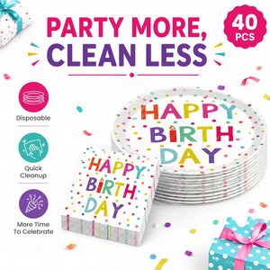 Artículos de Fiesta de Cumpleaños de 6 Pulgadas, Decoraciones para Fiestas Infantiles, Juegos de Platos de Papel Desechables - Product Image 5