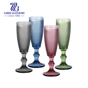 Vintage dập nổi thả rắn màu rượu sâm banh cup rượu vang thủy tinh stemware với Dot mẫu thiết kế thanh lịch cốc cốc Mimosa thủy tinh - Product Image 1