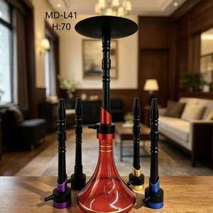 Amber Glass <b>Hookah</b> Set Metal <b>Pipe</b> Stem Bowl Base Kit for Lounge Bar Home Use - Product Image 2