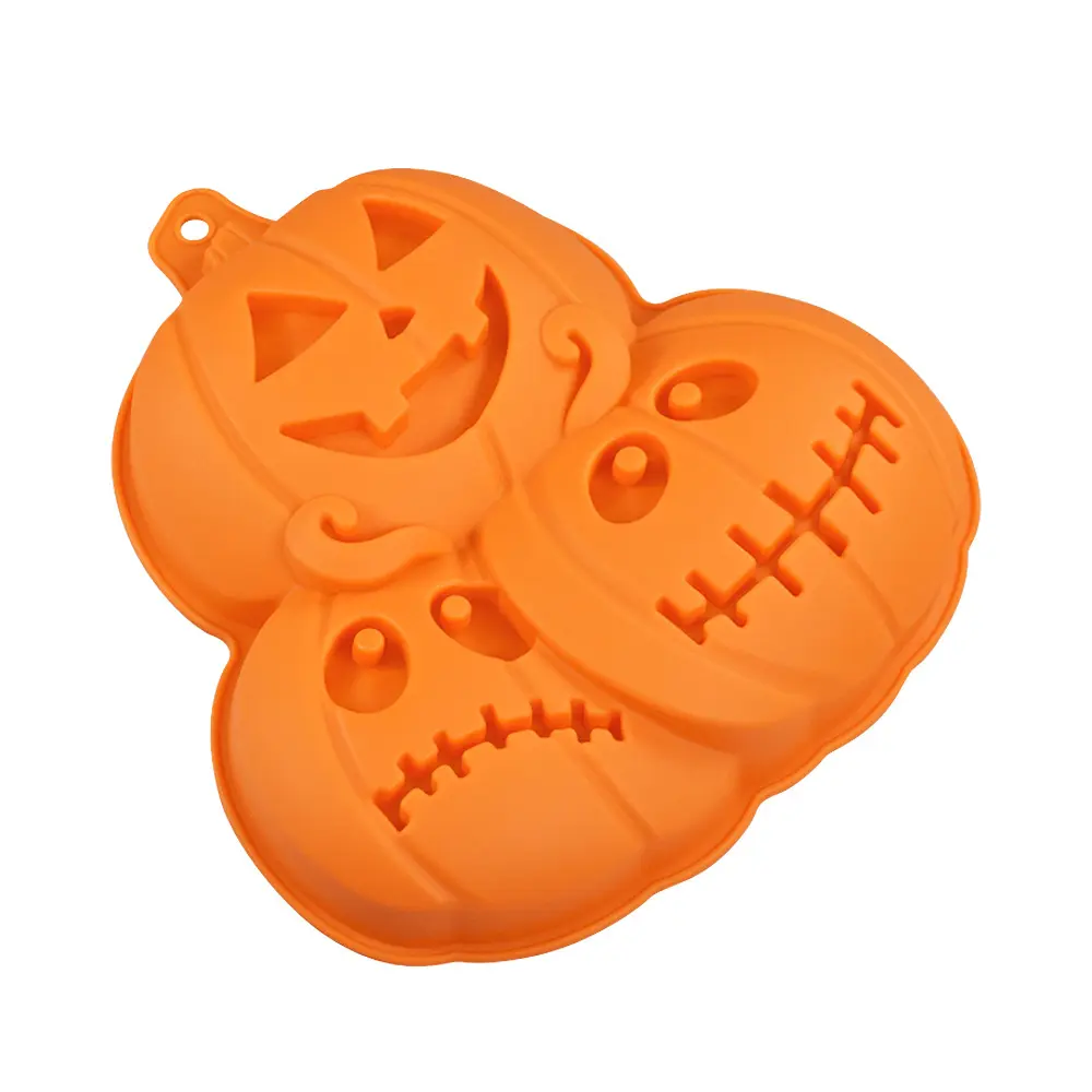 En gros Halloween Silicone Plaque De Cuisson Aucun Bâton Citrouille Mousseline De Soie Gâteau Moule Gelée Mousse Gâteau Outils De Cuisson