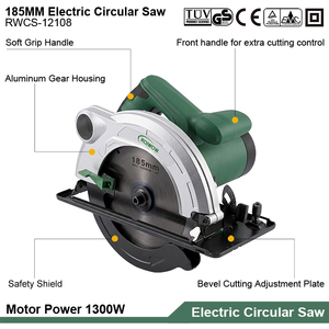 Scie à <span class=keywords><strong>main</strong></span> rotative électrique portable avec cordon 1300W, scie à bois, outils professionnels, scies circulaires électriques 185MM - Product Image 3