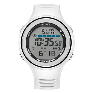 Wlidth S8001 G นาฬิกาผู้ชายดิจิตอลกันน้ำ, นาฬิกาผู้ชายหน้าจอใหญ่30เมตรคุณภาพช็อกเคสหนังหน้าปัดกระจก48มม. - Product Image 3